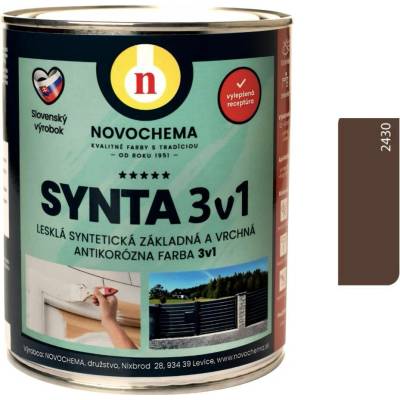NOVOCHEMA SYNTA 3v1 syntetická základní a vrchní antikorozní barva 3v1 5 kg Čokoládová