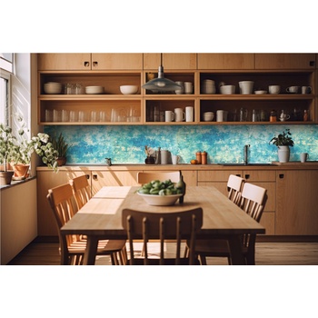 DIMEX ART s. r. o Фототапет за кухня - синя бетонна стена 420 x 60 см