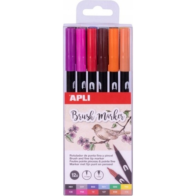 Apli Brush Duo sada fixů 12 ks