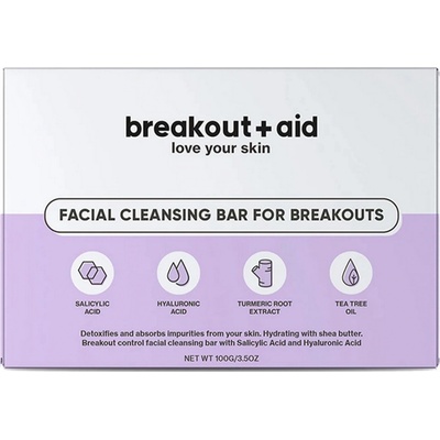 Breakout+aid Čisticí mýdlo na problematickou pleť s kyselinou salicylovou 100 g