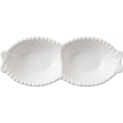Clayre & Eef Porcelánová mistička s perličkovým okrajem a motýlky Butterfly 17 x 7 x 3 cm 75 ml