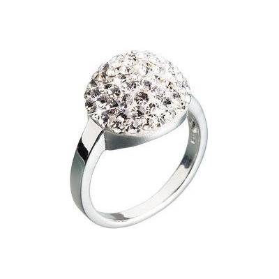 Evolution Group Stříbrný prsten s krystaly bílá boule 735013.11 crystal