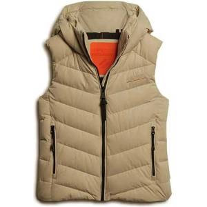 SUPERDRY Потник Superdry Microfibre Padded vest - Beige (Pelican Beige)