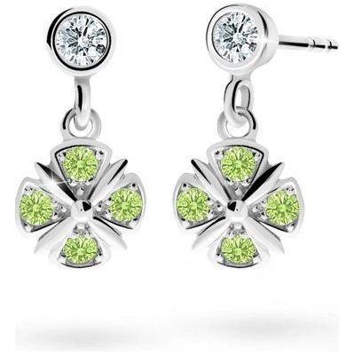 Danfil detské náušnice C2245 z bieleho zlata peridot green balónik