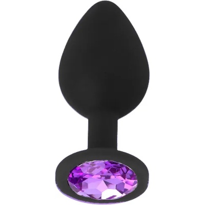 X Fun Силиконов Butt Plug с бижутерия "X FUN BLACKED LIGHT PURPLE" 8 см. Размер - M