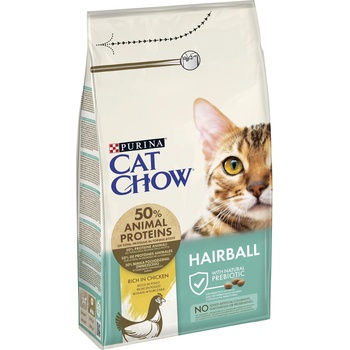 Purina CAT CHOW Hairball Control с Naturium- Суха храна за контрол образуването на космените топки в стомаха, за котки над 12 месеца - с Пиле