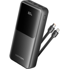 Vention 20 000mAh with Integrated USB-C and Lightning Cables 22.5 W Black LED Display Type