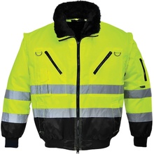 Portwest PJ50 Hi Vis Pilot Bunda 3 v 1 žltá čierna žltá žltá čierna