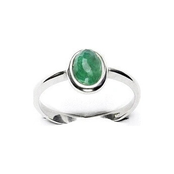 Čištín Stříbrný prsten přírodní smaragd T 1354