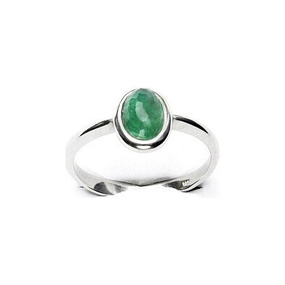 Čištín Stříbrný prsten přírodní smaragd T 1354