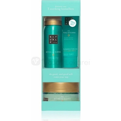 Rituals The Ritual Of Karma telový krém 70 ml + sprchová pena 50 ml + telový peeling 125 g