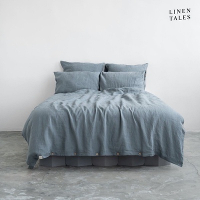 Linen Tales Светлосиньо ленено спално бельо за единично легло 135x200 cm - Linen Tales (LT-DCS-135x200/80x80-BF)
