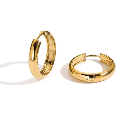 Victoria Filippi Stainless Steel Kruhové náušnice Estefani Gold - 21 mm, chirurgická ocel E-NE93067/22 Zlatá