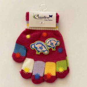 Clodine italy Детски ръкавички Маймунка, виолетови, 3-5 год