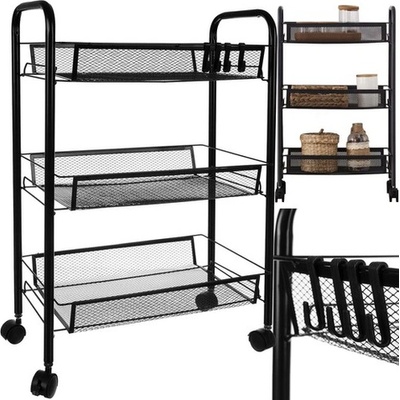 Ruhhy Етажерка на колелца с 3 нива за кухня, офис, баня Ruhhy (24749)