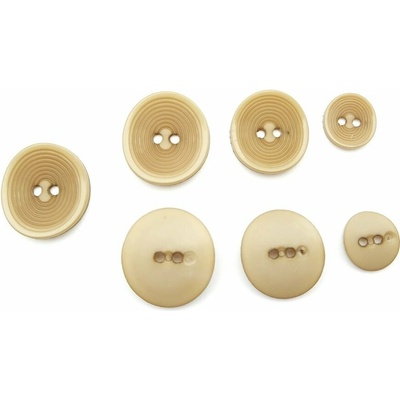 Dierkový gombík - ovál - béžový - priemer 2,5 cm