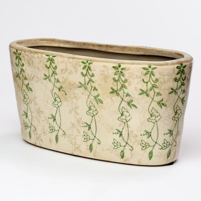 OBAL HRANTÍK KERAMIKA VZOR ZELENÝ 25x12x12,5CM SUPER CENA!