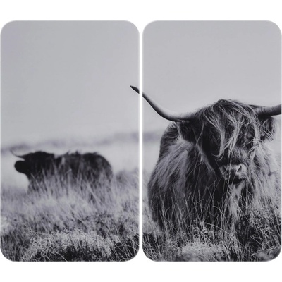 Wenko Капаци за печка от закалено стъкло 2 бр. 30x52 cm Universal Highland Cattle - Wenko (53992800)