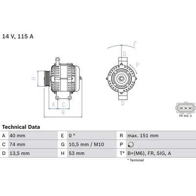 BOSCH 0 986 049 460 generátor (0986049460)