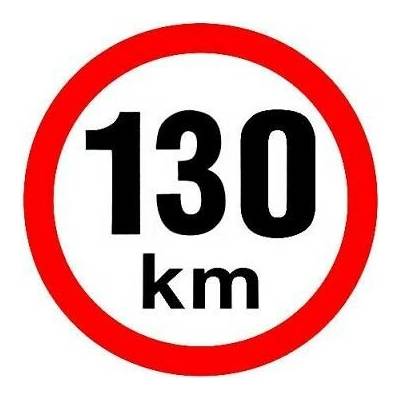 Samolepka omezení rychlosti 130 km/hod z retroreflexní fólie D=150mm