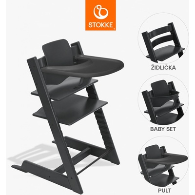 STOKKE Tripp Trapp Black + Tripp Trapp Baby set Black