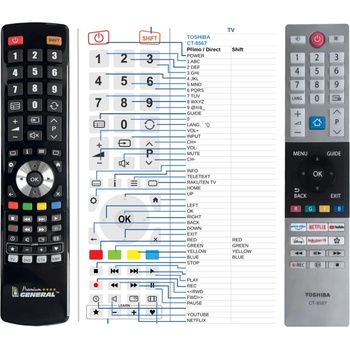 GENERAL TOSHIBA CT-8567 - съвместимо дистанционно управление на марката General (CT-8567)