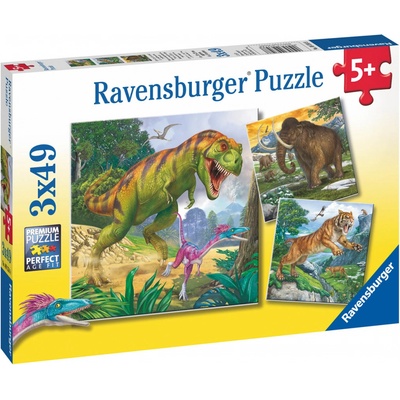 Ravensburger Dinosauři a čas 3 x 49 dielov