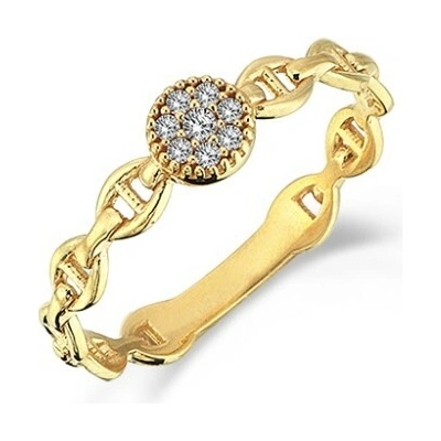 Diante Zlatý prsten s bílým kamenem 59640708