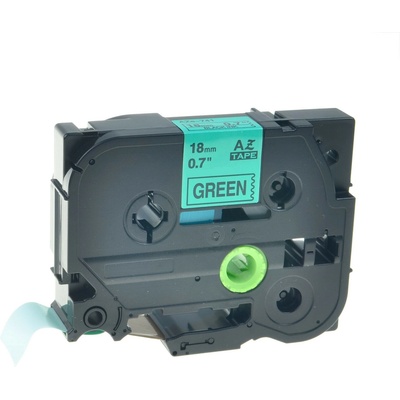 Compatible Brother TZe-V741, 18mm x 5, 5m, черен печат / зелен фон, винил, съвместима лента (TZe-V741)
