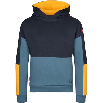TROLLKIDS Детски суичър Trollkids Kid's Rondane Sweater Hoodie - Black / Steel Bue / Mango - размер 110 (EU) (704-3541-0114)