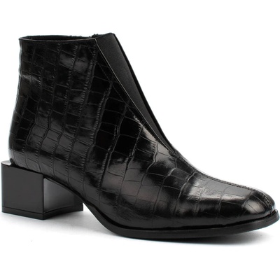 Дамски боти от естествена кожа кроко с ластик на свода