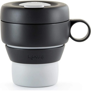 Lekue Сгъваема чаша Lekue On The Go 1010232, 350 мл, -20/+100°C, Херметично затваряне и непропускливост, Сив (1010232)