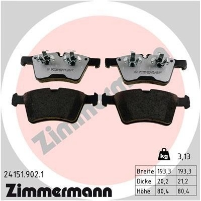 Sada brzdových platničiek kotúčovej brzdy ZIMMERMANN 24151.902.1