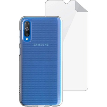 Skech Matrix SE Case + Glass Screen Protector - удароустойчив TPU калъф и стъклено покритие за Samsung Galaxy A50 (прозрачен)