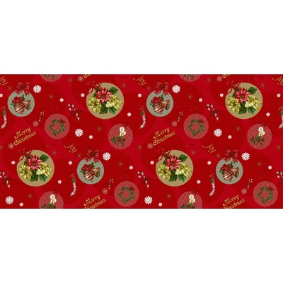 Sanem Plastik 6074 PVC ubrus Florista Merry Christmas červená 120x140 cm