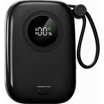 Powerton WPAN32-2 ENERGY DARK EDITION 10000mAh, 2x USB-C, 22.5W, интегрирани кабели, черен (WPAN32-2)