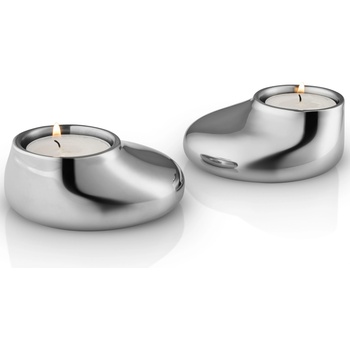 Eva Solo Свещник за чаена свещ MELLOW, комплект от 2 бр. , сребърен, неръждаема стомана, Eva Solo (ES567303)