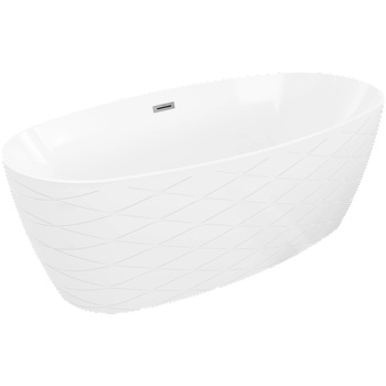 Mexen Olea свободностояща вана модел 170 x 80 см, бяла, прелив gun metal - 52821708000-95 (52821708000-95)