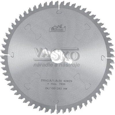 Pilana kotouč pilový s SK dřevo plast 22 5381 WZ N 250/2,8/30/48