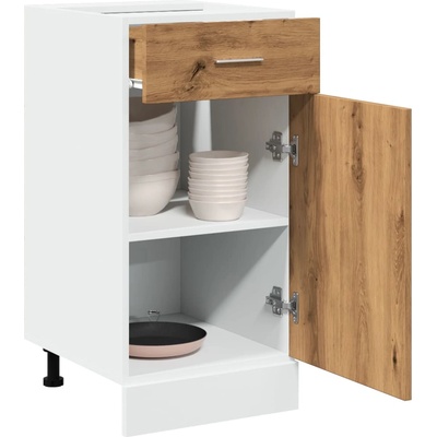 vidaXL Шкаф с чекмеджета "Lyon", дъб Artisan, 40x46x81, 5 см, инженерно дърво (856084)