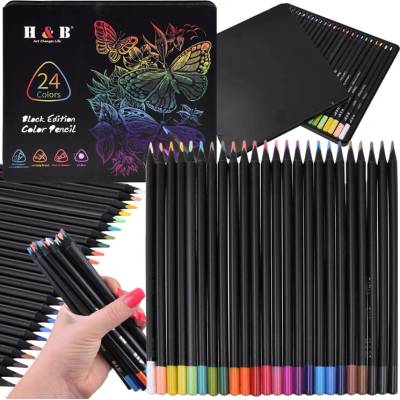 Pastelky Black Edition – sada 24 farieb v kovovom puzdre