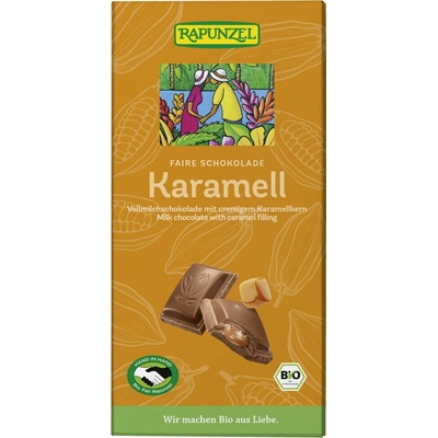 Rapunzel Mléčná čokoláda s karamelovou náplní 100 g