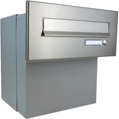 DOLS F-042 ČD-2 - nerezová poštová schránka na zamurovanie, s menovkou a zvončekovým tlačidlom