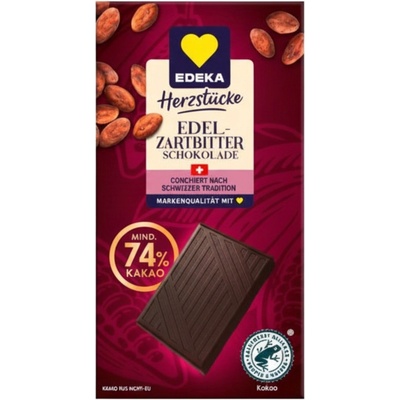 Edeka Švýcarská hořká čokoláda se 74% kakaa 100 g