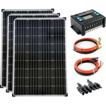 Solartronic Пълен комплект Соларна система 3x100 W монокристални 5 шини 20A контролер за зареждане 12V / 24V кабел (1000300M20)