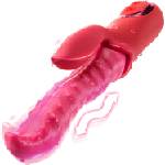 SuperLove Wriggling Tongue Powerful Dual Vibrator Red