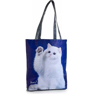 Veľká kabelka s bielou mačkou s labkou