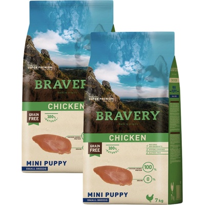 Bravery Dog Mini Puppy Chicken 2 x 2 kg