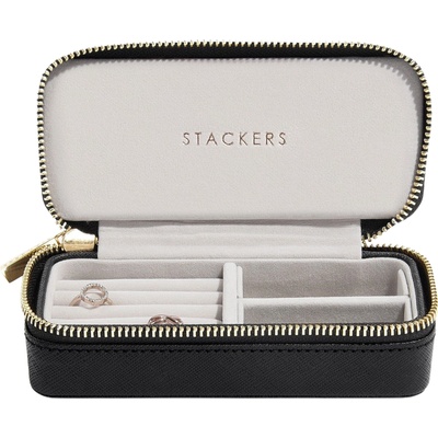 Stackers Пътническа кутия за бижута Travel кадифена medium черна (75391)