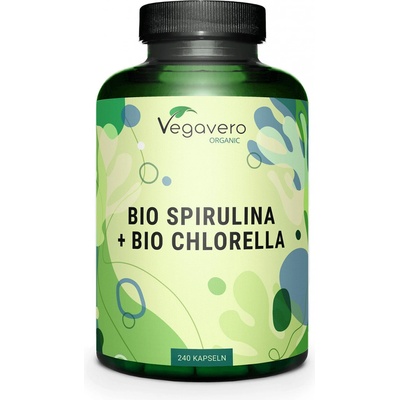 Vegavero BIO spirulina + BIO chlorella 240 kapsúl